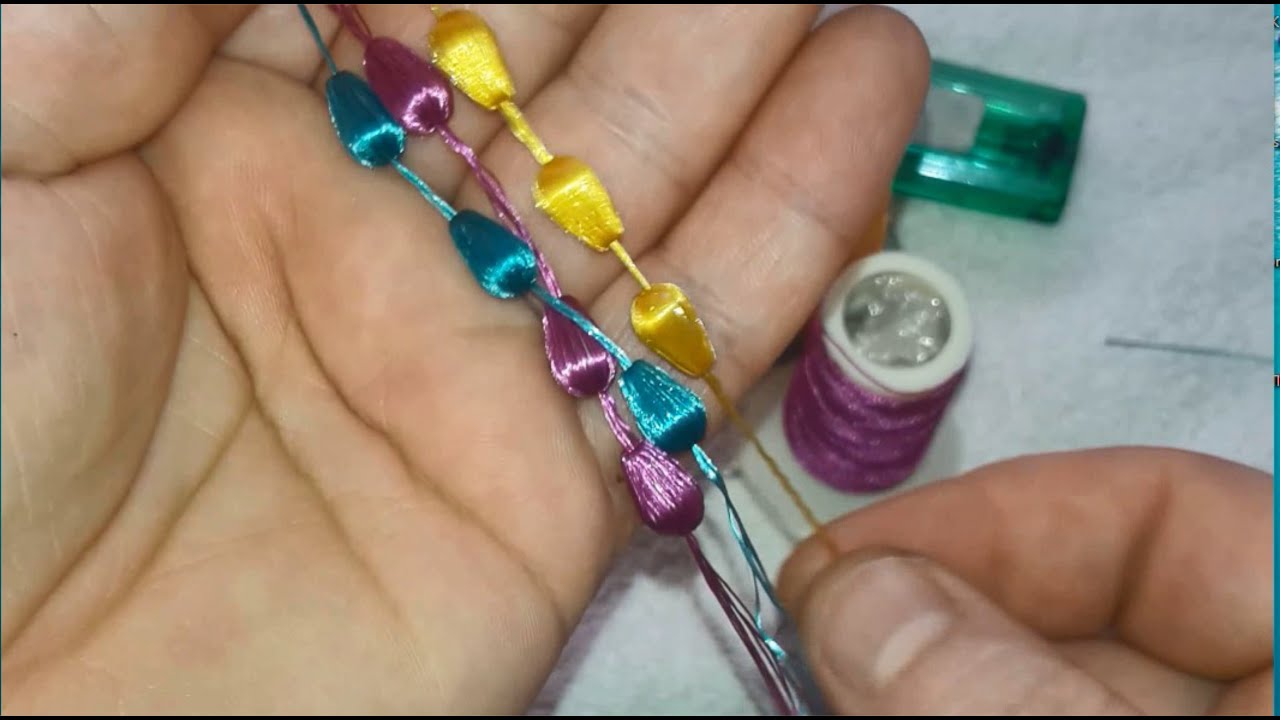 Uzun zaman sonra iğne oyası yapalım armut boncuk saralım