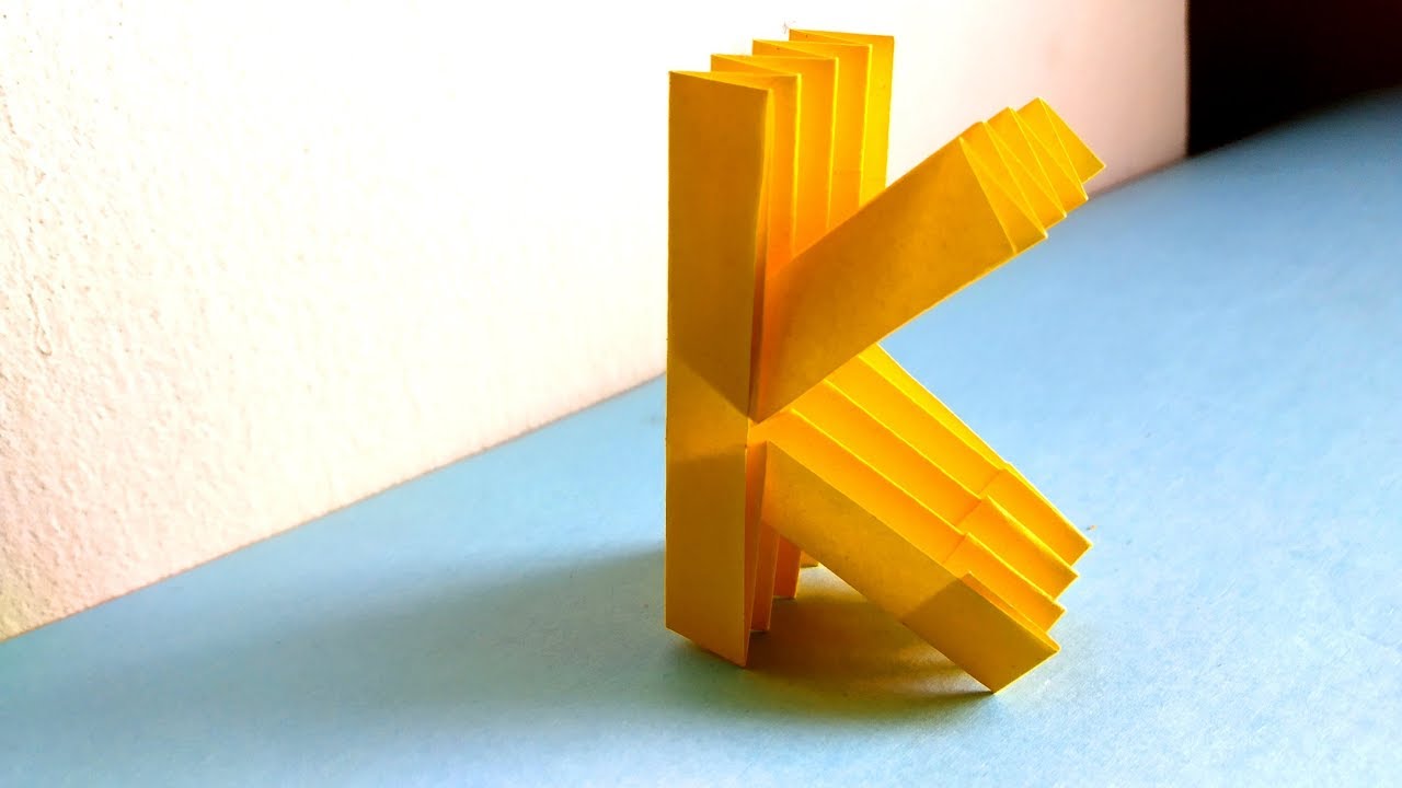 ORIGAMI ALPHABET "K" HOW TO MAKE ORIGAMI LETTER "K" BY BD CRAFTS