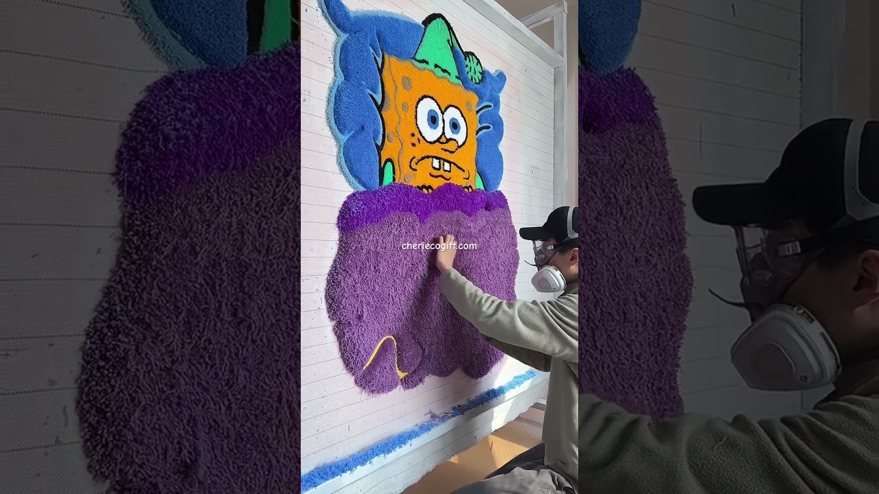 Spongebob's Cozy Bed 3D Tufted Rug