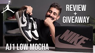GIVEAWAY ALERT!! | AIR JORDAN 1 LOW "MOCHA"  DETAILED REVIEW & ON FEET | INDIA