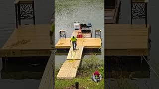 New boat dock being delivered.