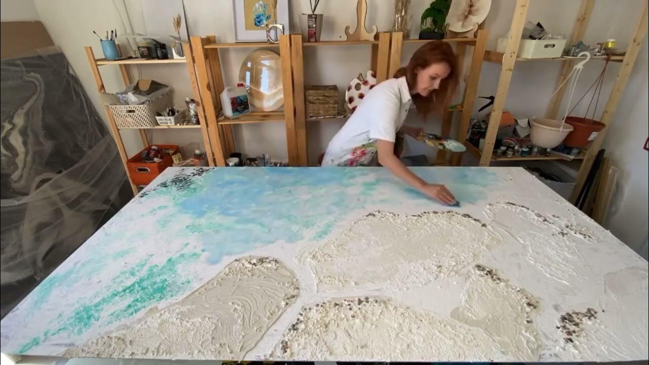 Создаем панно из эпоксидной смолы море и скалы - YouTube