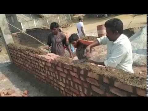 9 inch Brick Wall Construction in INDIA  watch how they 