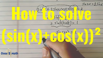 How to SOLVE A TRIG EQUATION | (sin(x)+cos(x))² =2