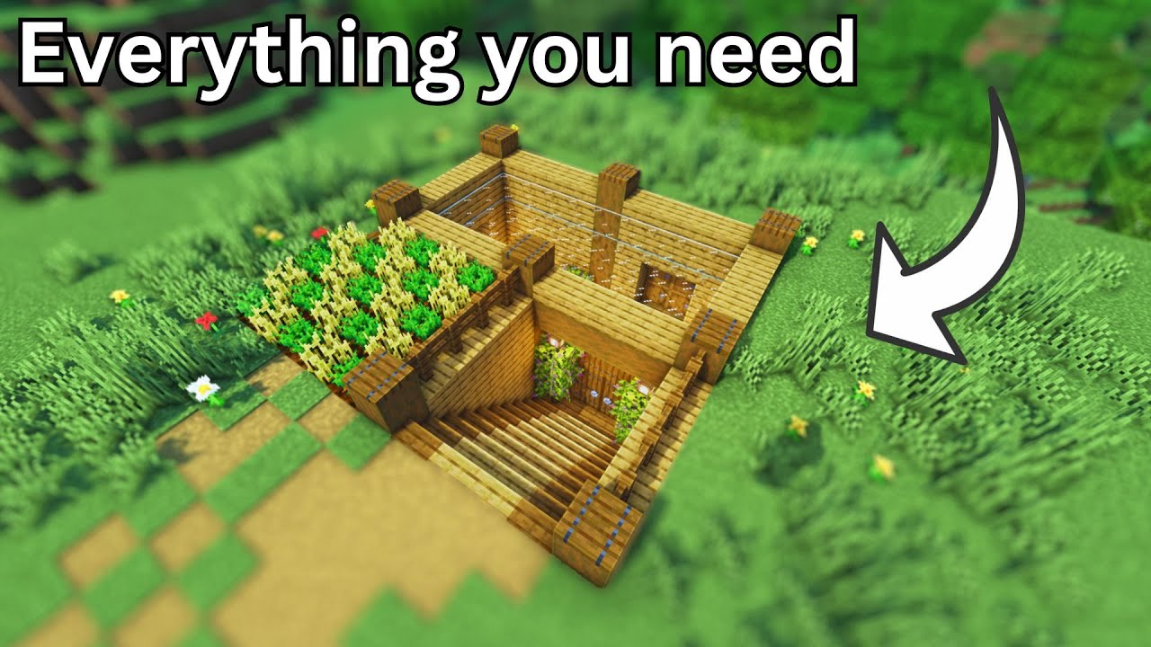 Minecraft underground base tutorial easy #minecraft - YouTube