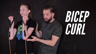 Bicep Curl (bands) | Technique and 3 Most Common Mistakes