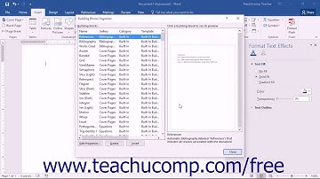 Word 2016 Tutorial Using Building Blocks Microsoft Training