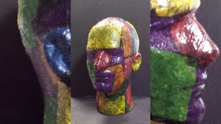 How To decoupage  Napkin on A Styrofoam Head #iamacreator