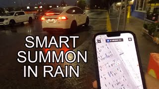 tesla smart summon in rain - does it actually work?