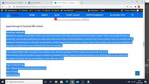 How I Unblocked my Website URL on Facebook in less than 24 Hours