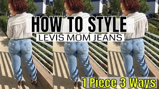 Mom Jeans Outfits | How To Style Levi Mom Jeans for Curvy Girls | Vintage  Levi 550's - YouTube