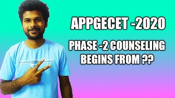 APPGECET 2020 2nd Phase -ll Counseling Shedule !! #APPGECET_FINALPHASE_COUNSELLING