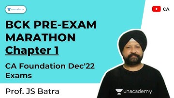 Pre-Exam BCK Marathon | Chapter 1 | CA Foundation Dec