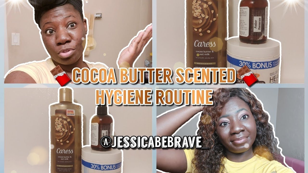 COCOA BUTTER 🍫 SCENTED HYGIENE SHOWER ROUTINE CARESS COCOA BUTTER
