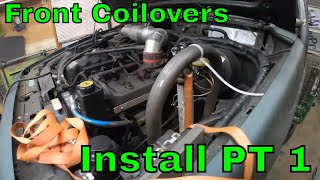 Front coil overs in a Jeep Xj Cherokee
