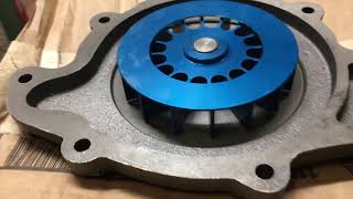 Shaping a FlowKooler water pump plate for a 67 Pontiac GTO engine. 67 Pontiac Gto Engine