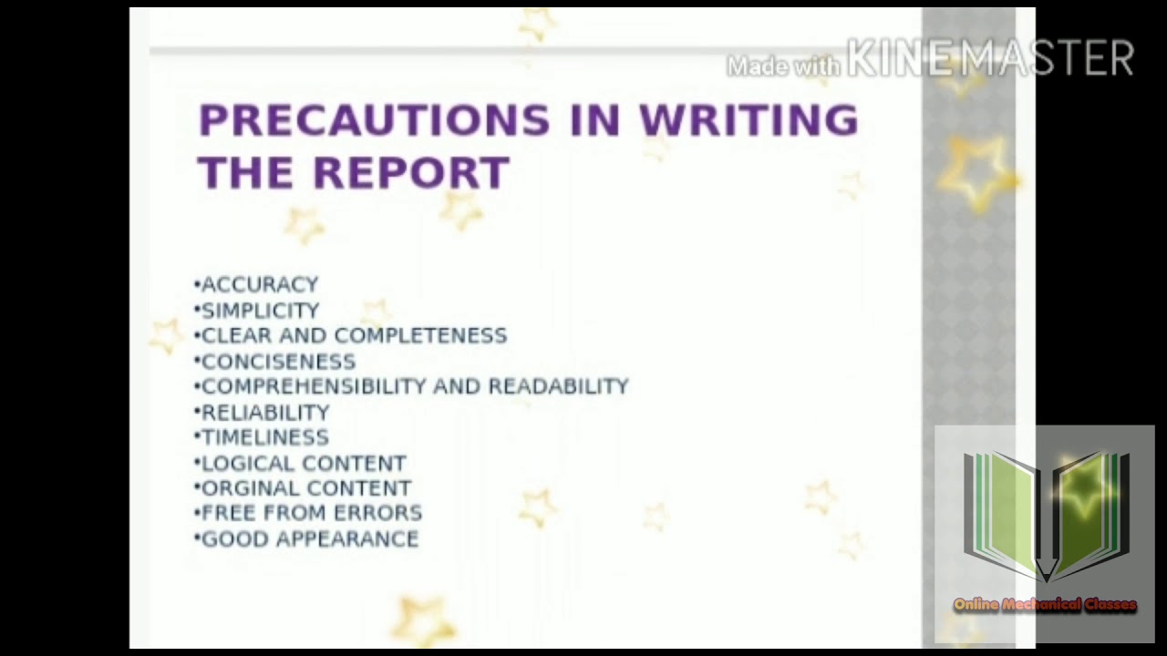 precautions in research report writing