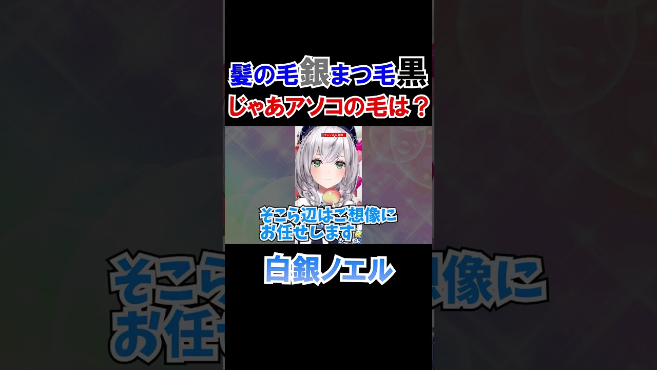 髪の毛銀、まつ毛黒、じゃあアレの毛は？【ホロライブ切り抜き/白銀ノエル】#shorts