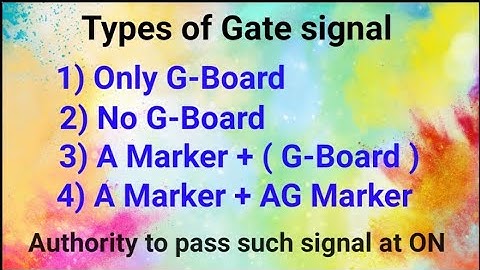 Types of gate signals, AG Marker, A Marker, Gate signal, passing gate signal at ON, authorities.