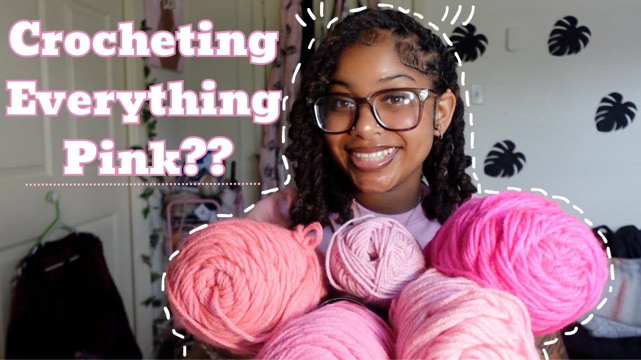 CROCHETING EVERYTHING PINK🎀🧶?? #crochet #vlog #diy