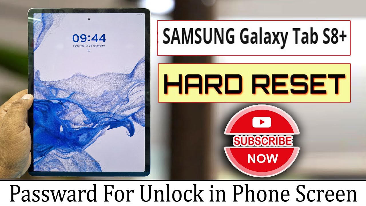 Samsung Galaxy S8 Plus Tab (SM-X800) Hard Reset Via Screen Lock