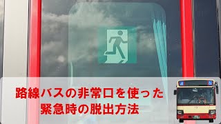 Q46）緊急時に、バスを停車させたり、車外に脱出する方法を教えて