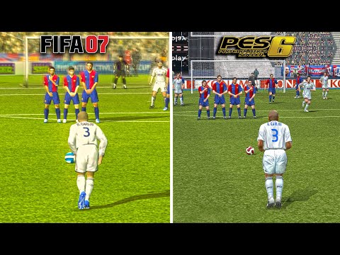 Видео: FIFA 07 против PES 6 Штрафные удары | Бекхэм, Роналдиньо, Пирло и др.