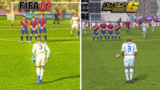 FIFA 07 против PES 6 Штрафные удары | Бекхэм, Роналдиньо, Пирло и др.