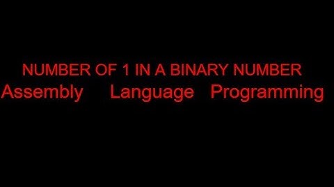 17.  NUMBER OF 1 IN A BINARY NUMBER || Assembly Language Programming || English || emu8086
