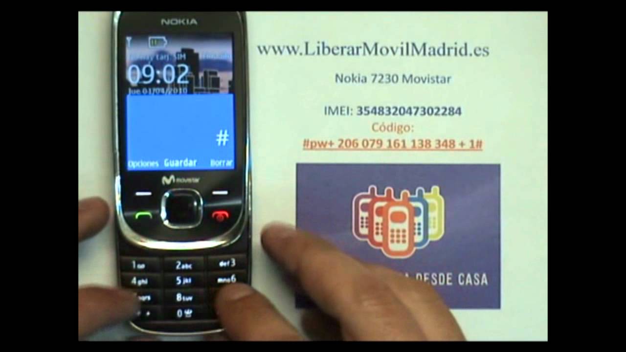 Liberar Nokia 7230 Movistar por Código IMEI - www.LiberarMovilMadrid.es