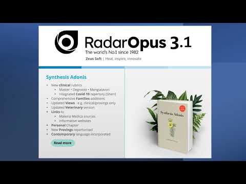 RadarOpus version 3.1 with the new Synthesis Adonis - Some Tips !
