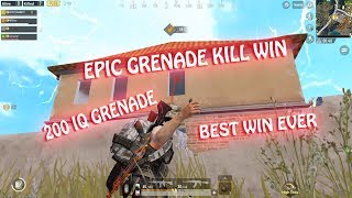 EPIC 200 IQ GRENADE KILL WIN, THE BEST EPIC WIN EVER, PUBG MOBILE