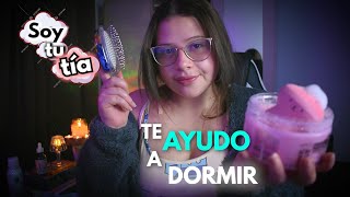 Asmr 🥰Tu Tia Te Prepara Para Dormir - Atención Personal ( Skincare + Te Peino Y Te Leo) Para Dormir😴