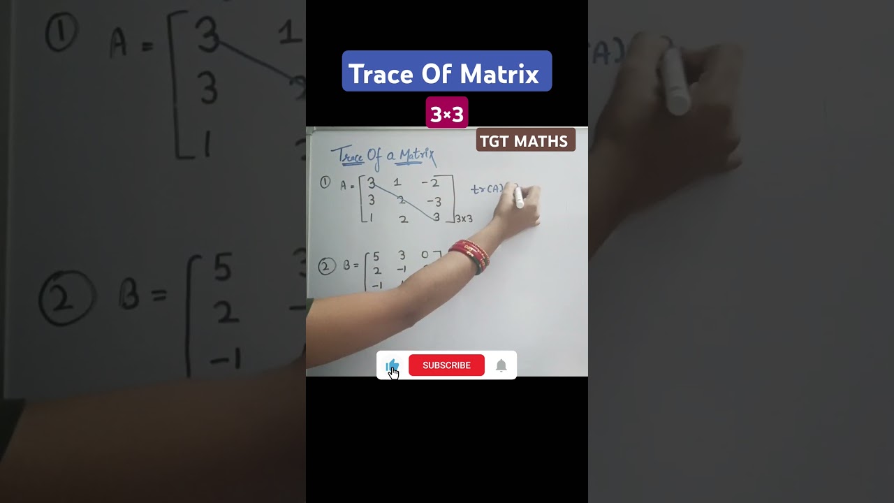 TRACE OF 3&times;3 MATRIX🎯||Tricks and Shortcuts||TGT MATHS||DSSSB ,HTET ,HPSC, UTET, #ytshorts #shorts