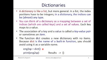 Python Programming: Dictionary [VTU BE  CSE 15CS666 OPEN ELECTIVE]