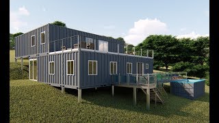 8 x 40ft Used for 2 Storey Container Home