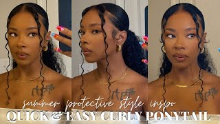 HOW TO: quick & SUPER easy FAUX curly ponytail | summer protective style inspo
