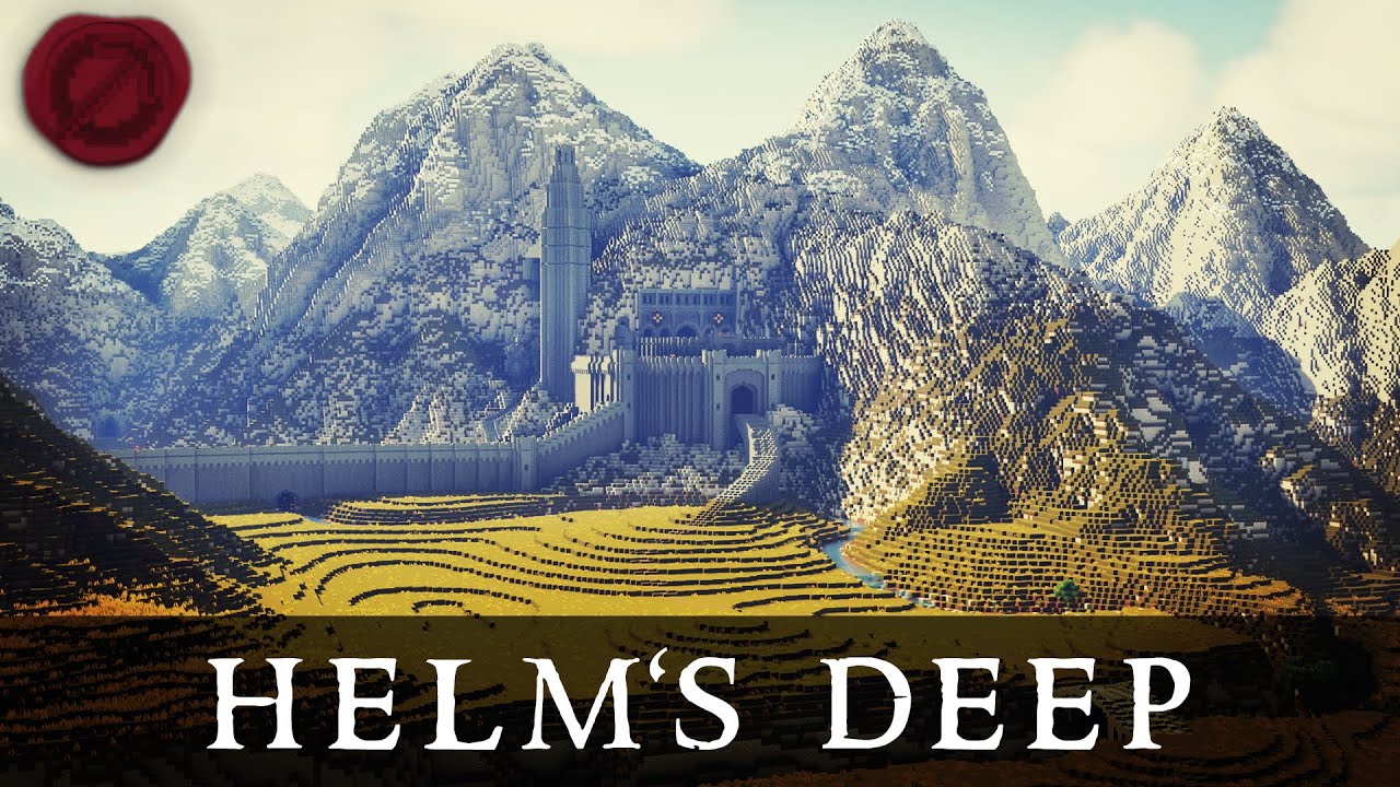 The Hornburg and the Deeping Wall, in Helm's Deep, Rohan, Middle-earth :  Minecraft