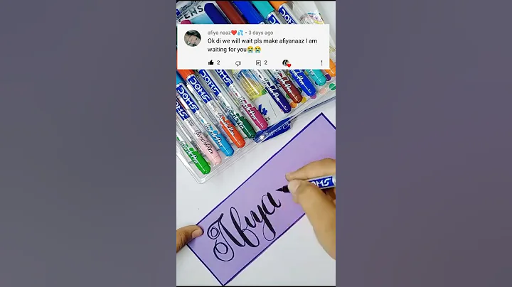 Afiya naaz🥰name in calligraphy || doms brush pen calligraphy ||calligraphy writing/WhatsApp status💕