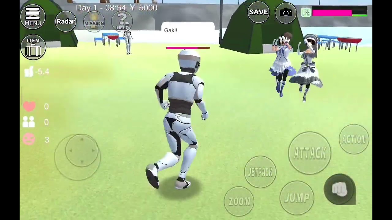 Sakura school simulator camp fight 🤯