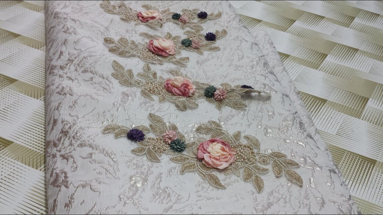 تفصيل وعمل باترون  لقندورة  عراسي/ حفلة / اوعروس  بقماش البروكار  👍💖 😊 جزء 1 robe de soirée