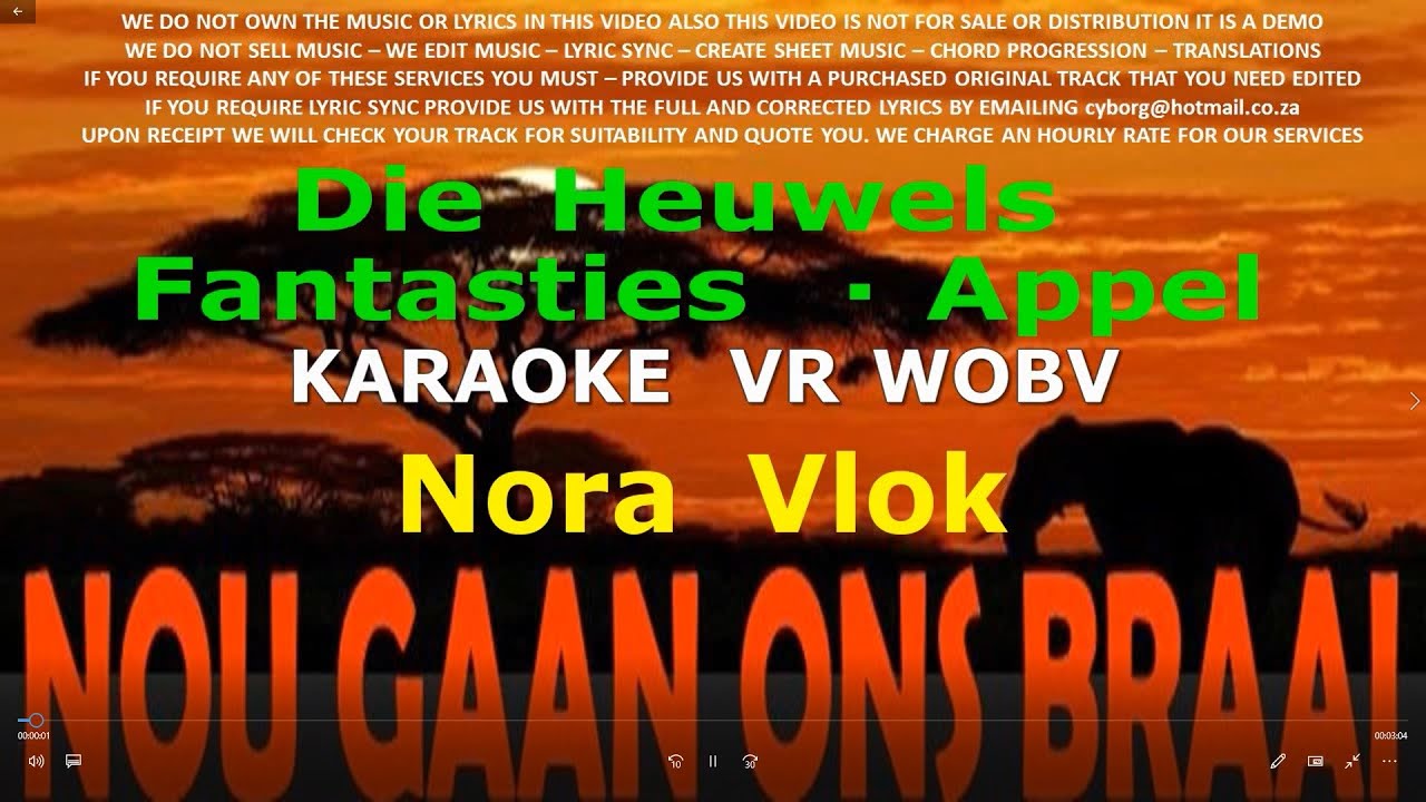 MO - ZARA - Die Heuwels Fantasties & Appel - Nora Vlok KARAOKE VR WOBV