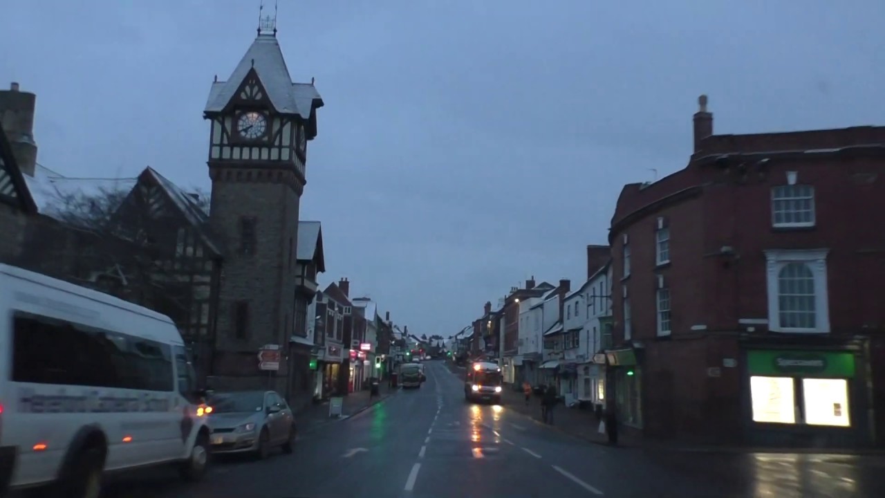 Driving On High Street, The Homend & Bromyard Road, Ledbury, Herefordshire, UK 1st February 2019