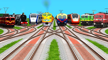 8️⃣ Express Railgadi Crossing At Realistic Curved Railroad Tracks & Zig-Zag Tracks | train simulator