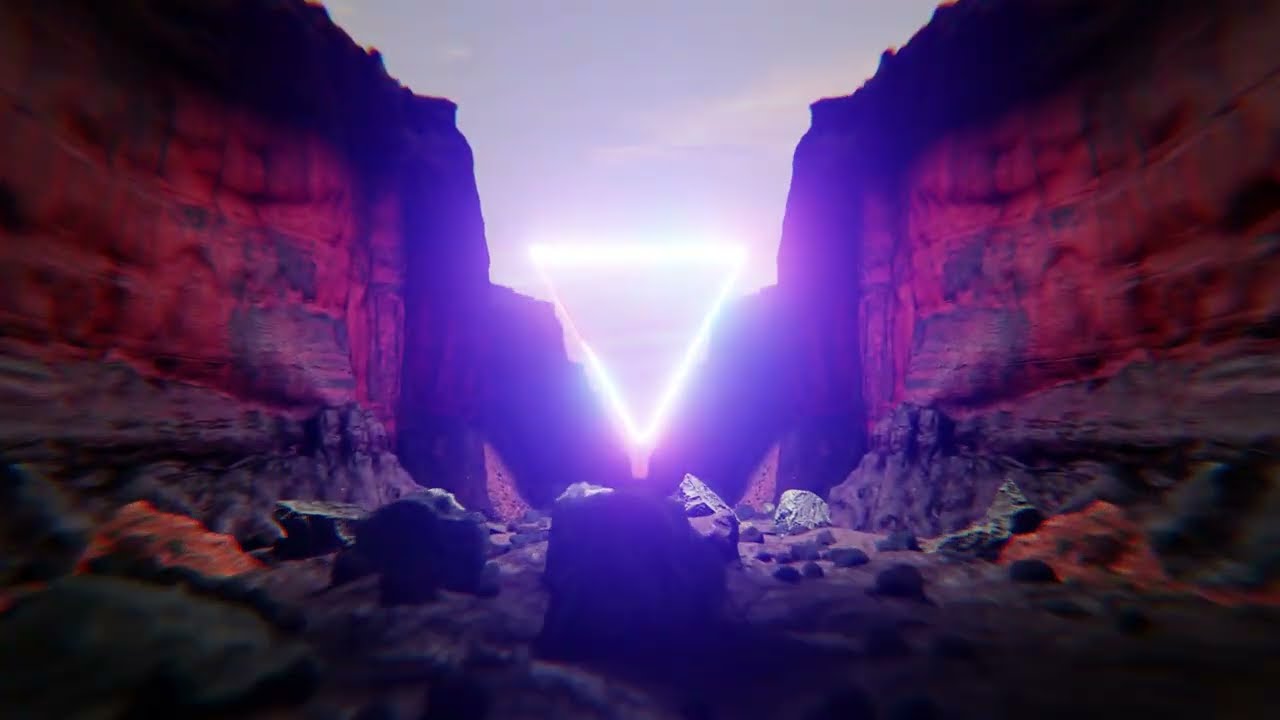 Neon Triangle Canyon 4K VJ Loop 🏞️🎥 Endless Fast-Moving Visuals for Party, Concert & TikTok