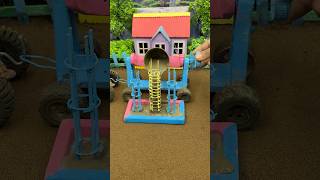😱 Mini Tractor Making Strong Cement Pillar | Amazing Construction Machine #shorts #youtubeshorts