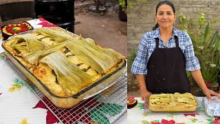 Pastel De Elote Con Rajas y Queso Al Estilo De La Sierra  La Herencia de las Viudas