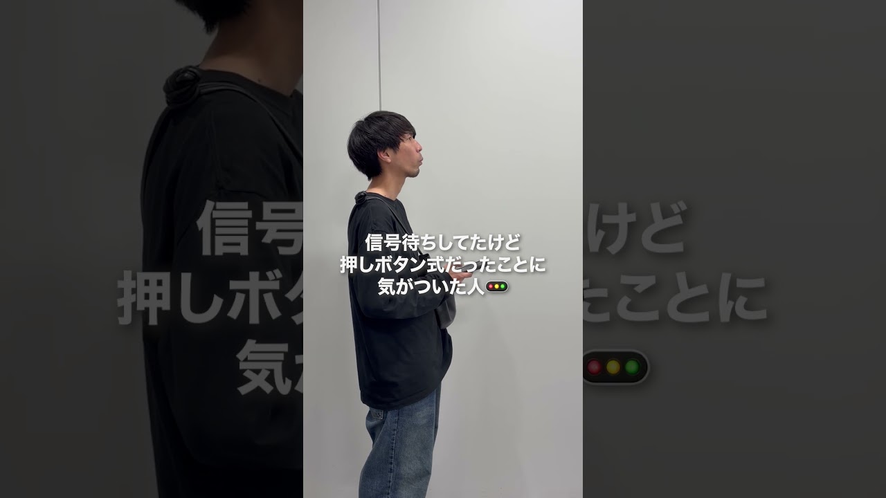 【モノマネ】信号待ちしてたけど押しボタン式だったことに気がついた人