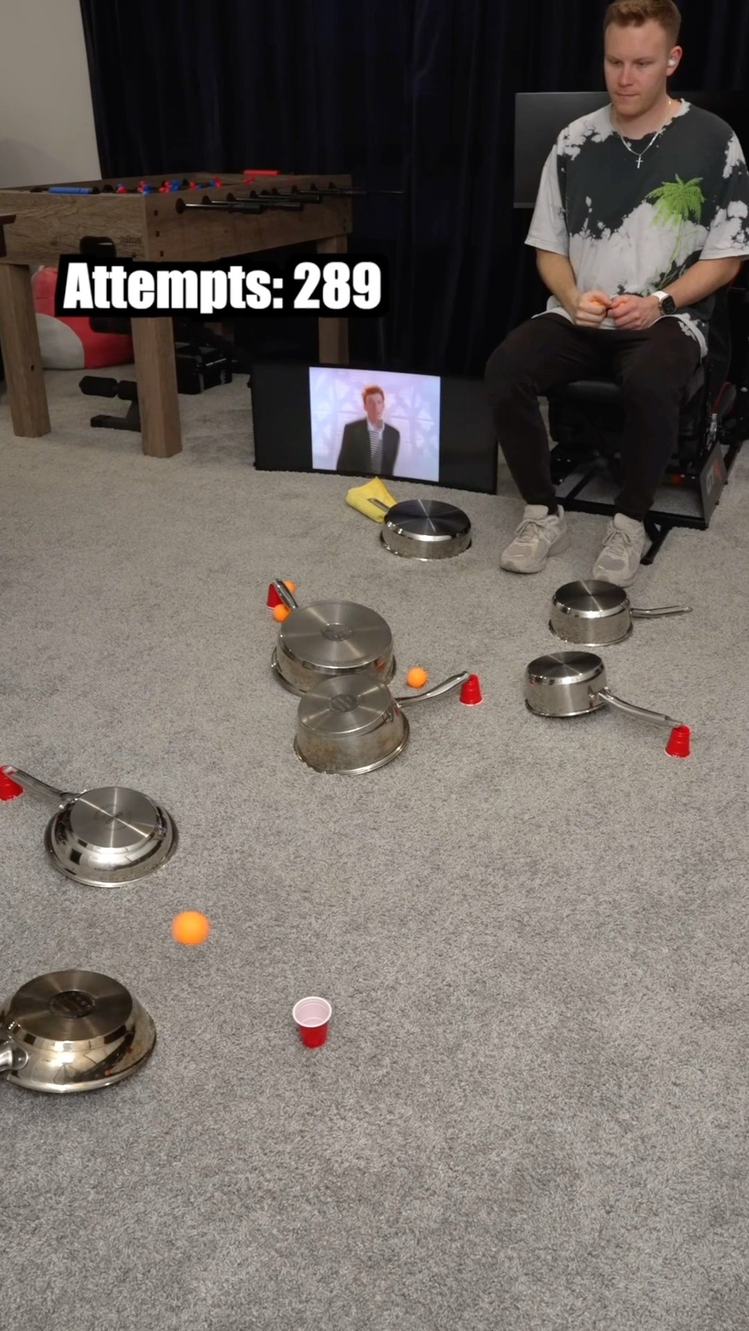 Ping Pong Trick Shot! (Rick Roll)