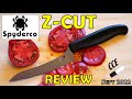 Full review of the spyderco zcut  kitchen utility knife  pointed tip plain edge version